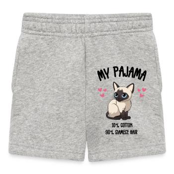 Siamkatzen-Pyjama - Baby Shorts - Grau meliert - Vorne