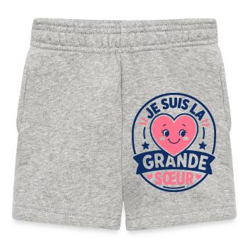 Je Suis La Grande Sœur Kawaii - Short Bébé - gris chiné - Devant