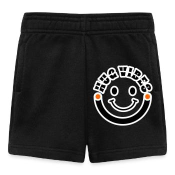 Minimalist Modern Hug Vibes Circle – Smile Curve - Baby Shorts - black - Front