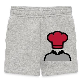 Kochjacke Kochmütze Küchenchef Restaurant Logo - Baby Shorts - Grau meliert - Vorne