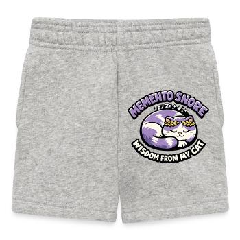 Memento Snore Katze Lila Laurel - Baby Shorts - Grau meliert - Vorne