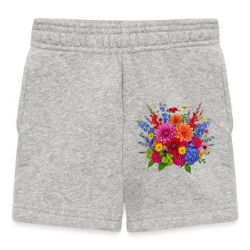 Explosion de Fleurs – Bouquet d’été coloré - Short Bébé - gris chiné - Devant