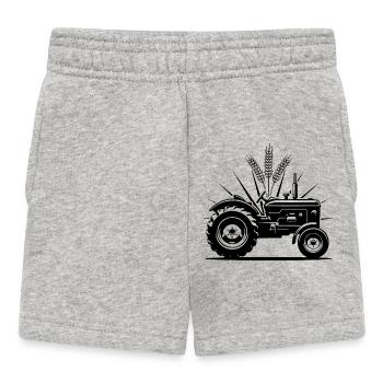 Traktor Landwirtschaft Weizen Ernte Feld - Baby Shorts - Grau meliert - Vorne
