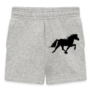 Cheval islandais dans le pass de course - Short Bébé - gris chiné - Devant