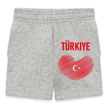 TÜRKEI TÜRKIYE TÜRKISCHE Europa Sport Fan - Baby Shorts - Grau meliert - Vorne