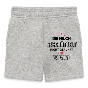 Milch Flasche geben Durst essen Baby Säugling - Baby Shorts - Grau meliert - Vorne