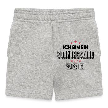 Sonntagskind Geboren am Sonntag Baby Säugling - Baby Shorts - Grau meliert - Vorne