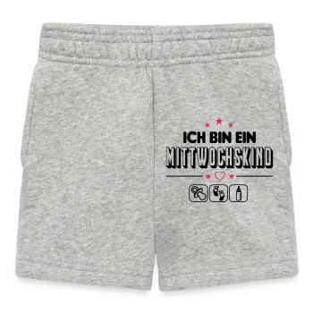 Mittwochskind Geboren am Mittwoch Baby Säugling - Baby Shorts - Grau meliert - Vorne
