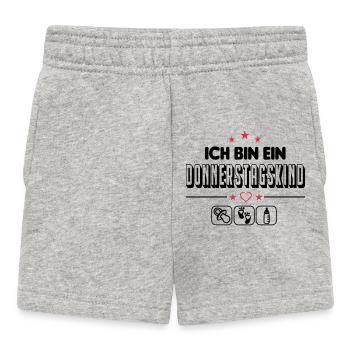 Donnerstagskind Geboren am Donnerstag Baby  - Baby Shorts - Grau meliert - Vorne