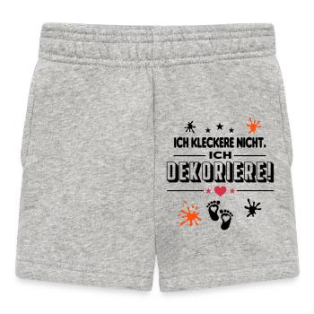 Ich kleckere nicht Ich dekoriere Baby Säugling - Baby Shorts - Grau meliert - Vorne