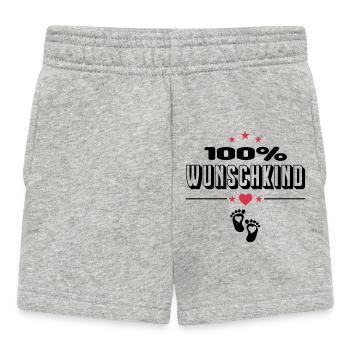 100 Wunschkind Wunschbaby Baby Säugling - Baby Shorts - Grau meliert - Vorne