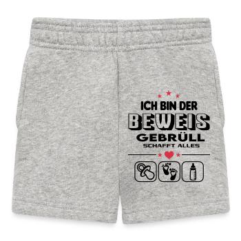 Beweis Brüllen Schreien Gebrüll Baby Säugling - Baby Shorts - Grau meliert - Vorne