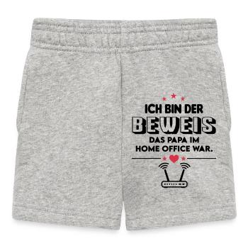 Beweis Papa Home Office Büro Baby Säugling - Baby Shorts - Grau meliert - Vorne