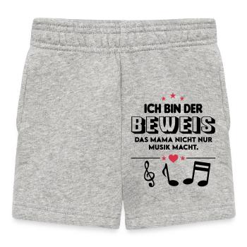 Beweis Mama Musik Music Noten Baby Säugling - Baby Shorts - Grau meliert - Vorne