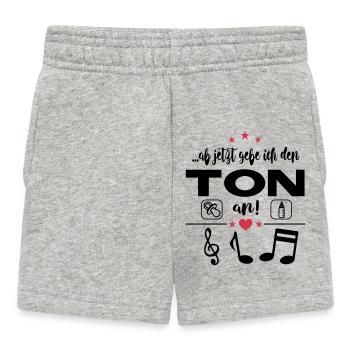 Ton angeben Geschrei Gebrüll Baby Sprüche - Baby Shorts - Grau meliert - Vorne