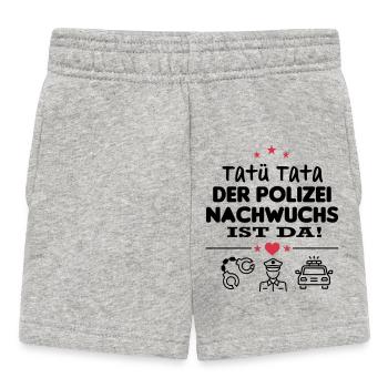Polizei Nachwuchs Junge Baby Säugling - Baby Shorts - Grau meliert - Vorne