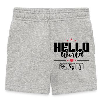 Hello World Nouvelles proverbes de bébé Hello World - Short Bébé - gris chiné - Devant