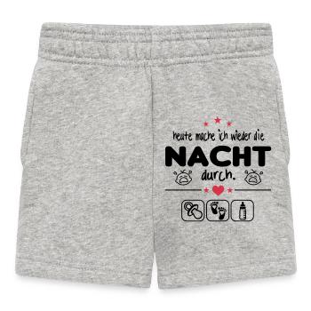 Geschrei Nacht Gebrüll Nachts wach Baby Säugling - Baby Shorts - Grau meliert - Vorne