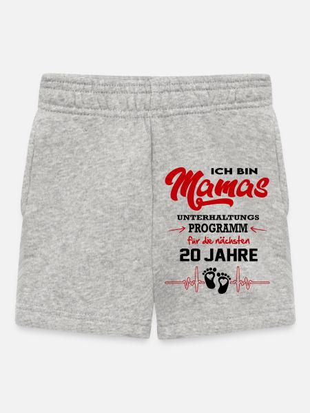 Mamas Unterhaltungsprogramm Strampler Baby - Baby Shorts - Grau meliert