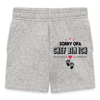 Opa Chef bin ich Baby Sprüche - Baby Shorts - Grau meliert - Vorne