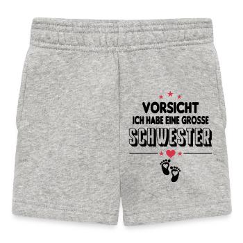 Vorsicht Große Große Schwester Baby Sprüche - Baby Shorts - Grau meliert - Vorne