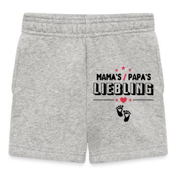 Mama Papa Liebling Baby Sprüche - Baby Shorts - Grau meliert - Vorne
