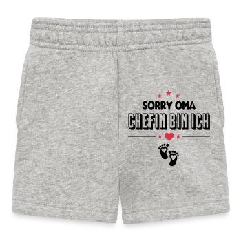 Oma Chefin bin ich Baby Sprüche - Baby Shorts - Grau meliert - Vorne
