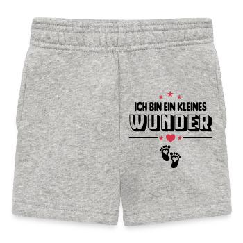 Kleines Wunder Baby Sprüche - Baby Shorts - Grau meliert - Vorne