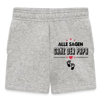 Ganz der Papa Baby Sprüche - Baby Shorts - Grau meliert - Vorne