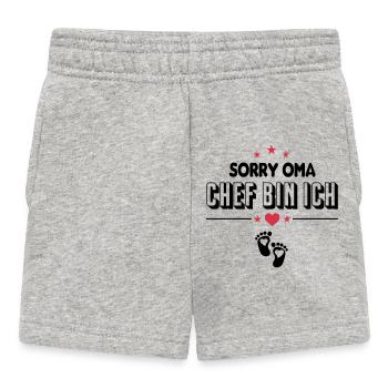 Oma Chef bin ich Baby Sprüche - Baby Shorts - Grau meliert - Vorne