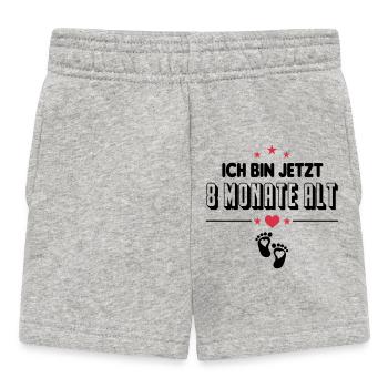 8 Monate Säugling Birthday Baby Sprüche - Baby Shorts - Grau meliert - Vorne