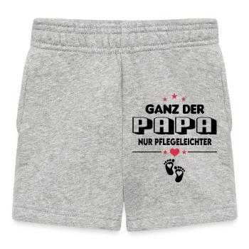 Ganz der Papa Pflegeleichter Baby Sprüche - Baby Shorts - Grau meliert - Vorne
