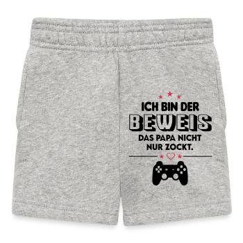 Ich bin Beweis das Papa nicht zockt Baby Säugling - Baby Shorts - Grau meliert - Vorne