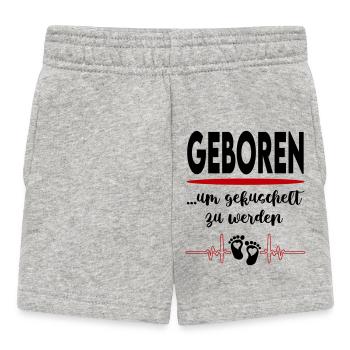 Geboren, um gekuschelt zu werden Babysprüche - Baby Shorts - Grau meliert - Vorne