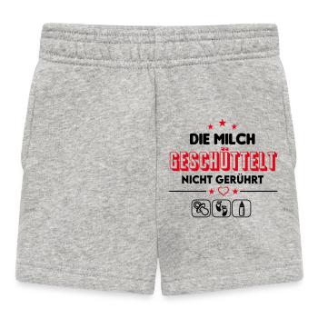 Milch Flasche geben Durst Essen Babysprüche - Baby Shorts - Grau meliert - Vorne