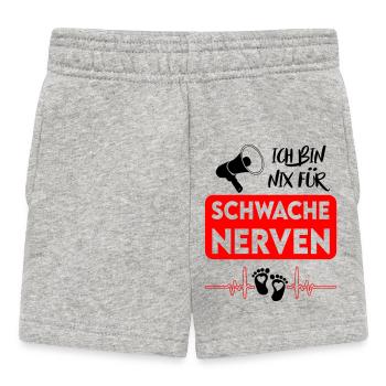 Nichts für schwache Nerven Geschrei Babysprüche - Baby Shorts - Grau meliert - Vorne