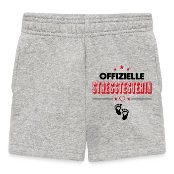 Säugling Baby Mädchen Stress machen Babysprüche - Baby Shorts - Grau meliert - Vorne
