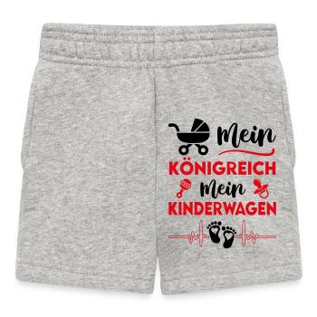 Kinderwagen König Oberhaupt Prinz Babysprüche - Baby Shorts - Grau meliert - Vorne
