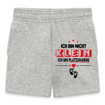 Ich bin nicht klein. bin platzsparend Babysprüche - Baby Shorts - Grau meliert - Vorne