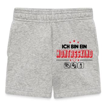 Montagskind Geboren am Montag Babysprüche - Baby Shorts - Grau meliert - Vorne