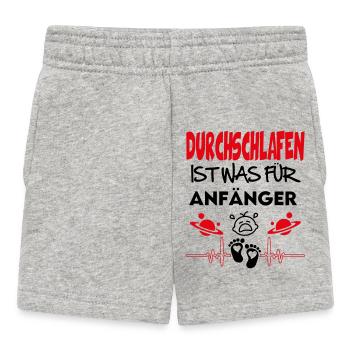 Durchschlafen Geschrei Schreien Babysprüche - Baby Shorts - Grau meliert - Vorne
