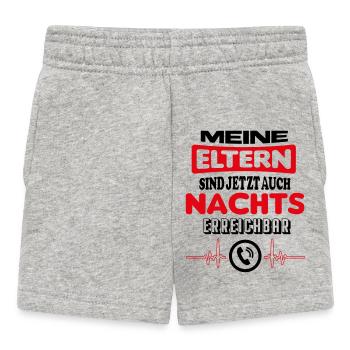 Eltern nachts erreichbar Babysprüche Lustig - Baby Shorts - Grau meliert - Vorne