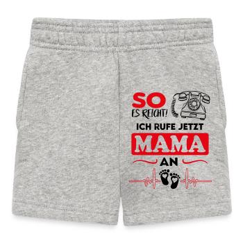 Ich rufe Mama an Telefon Babysprüche Lustig - Baby Shorts - Grau meliert - Vorne