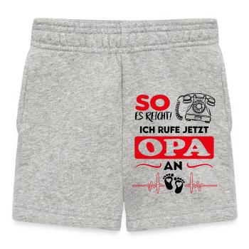 Ich rufe Opa an Telefon Babysprüche Lustig - Baby Shorts - Grau meliert - Vorne