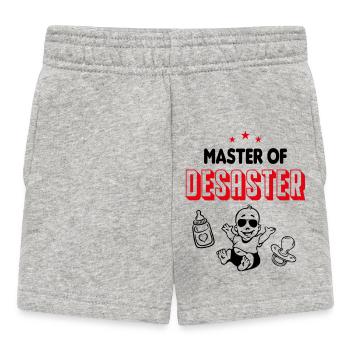Master Of Disaster Baby Sayings Funny - Baby Shorts - heather grey - Front