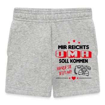Oma soll kommen Babysprüche Telefon - Baby Shorts - Grau meliert - Vorne
