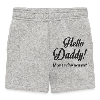Hello Daddy Baby Reveal Tee - Baby Shorts - heather grey - Front