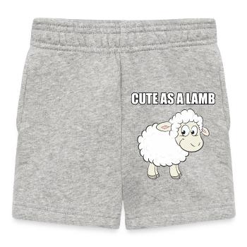 Cute As a Lamm lustiger Baby-Schaf-Cartoon - Baby Shorts - Grau meliert - Vorne