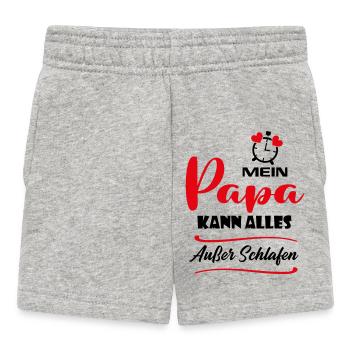 Papa kann alles außer schlafen Babysprüche - Baby Shorts - Grau meliert - Vorne