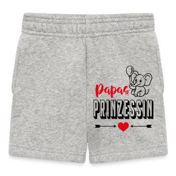 Papas Prinzessin Königin Babysprüche Queen - Baby Shorts - Grau meliert - Vorne